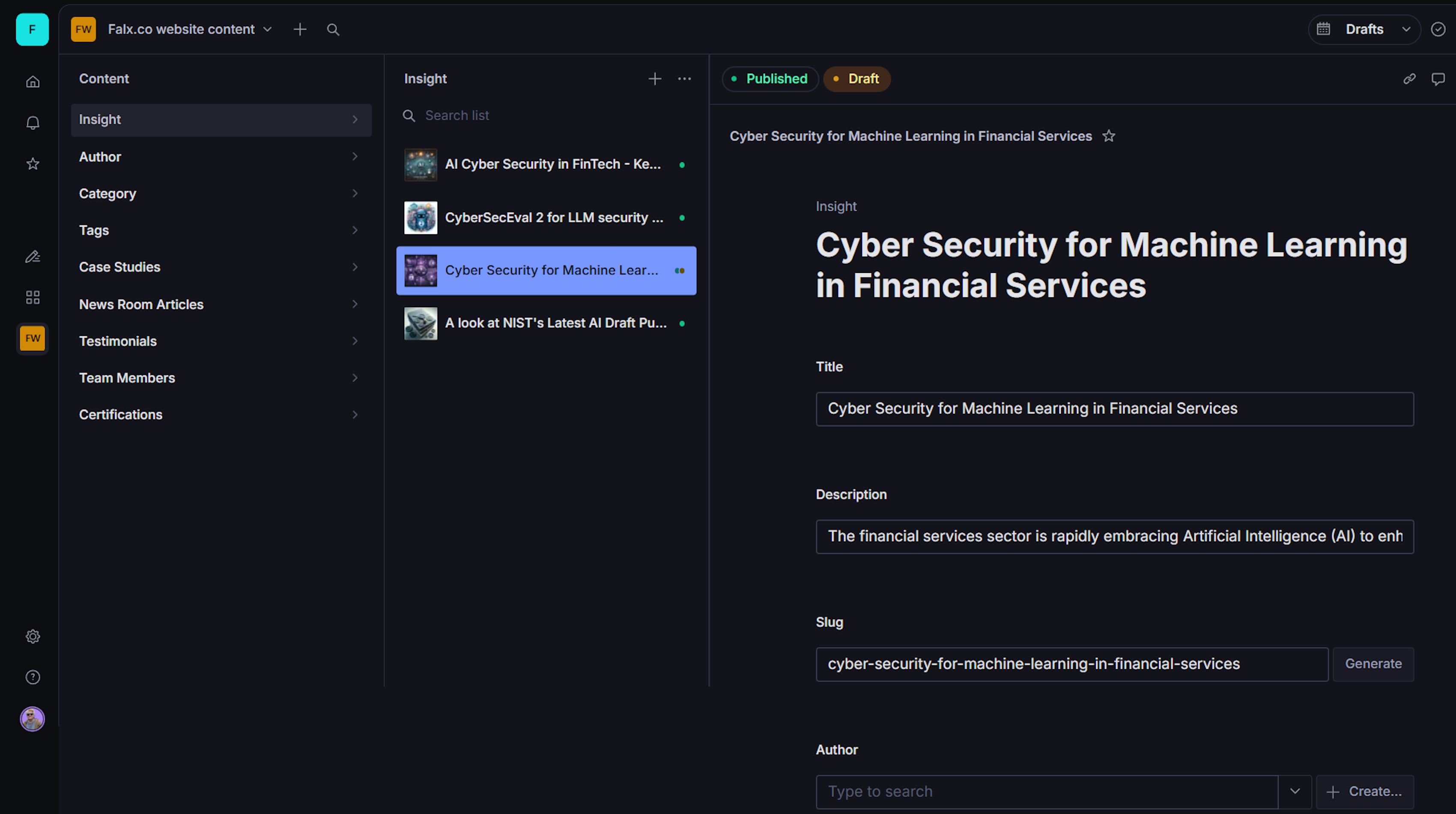 Falx project showcase